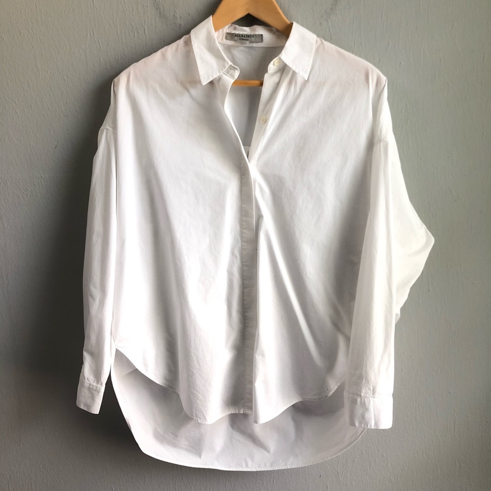 Allsaints Sada Shirt French placket button down XS